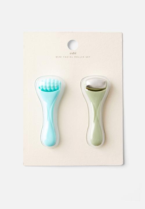 Rubi - Mini Facial Roller Set - Blue / Sage