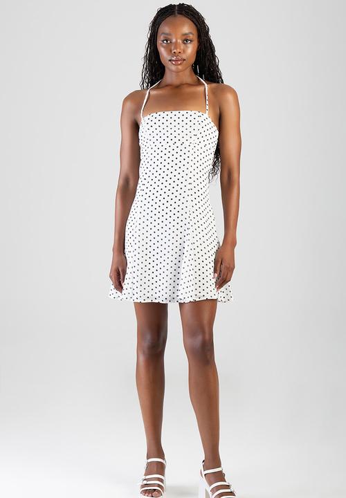 SISSY BOY - Take Your Timemini Dress With A Straight Neckline, Godets And Halterneck Straps - Off White