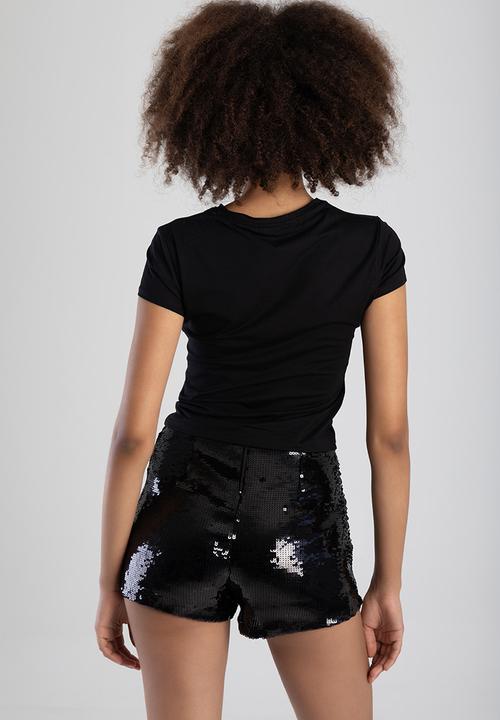 SISSY BOY - Midnight Glow Baby Tshirt With Ruching And Branded Transfer - Black