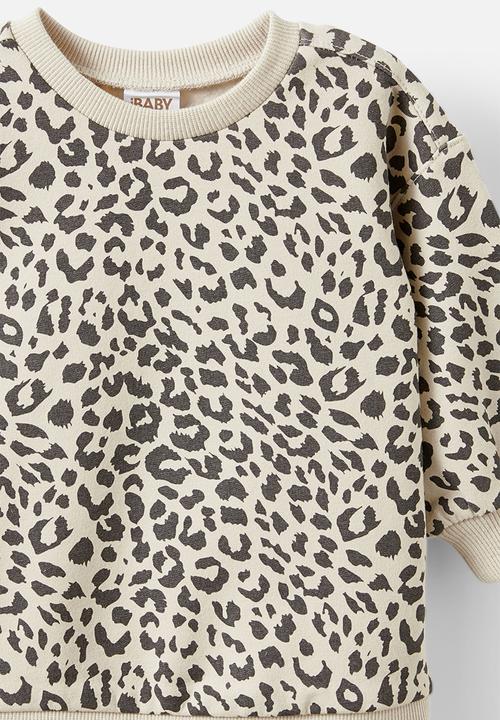 Cotton On - Riley sweater - rainy day/leopard