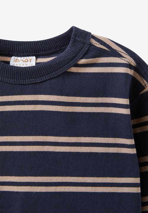 Cotton On - Bobbi long sleeve tee - navy ink/oatmilk/double stripe