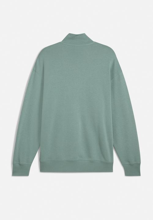 PUMA - Essentials Relaxed Half Zip Crew Sweatshirt - Green