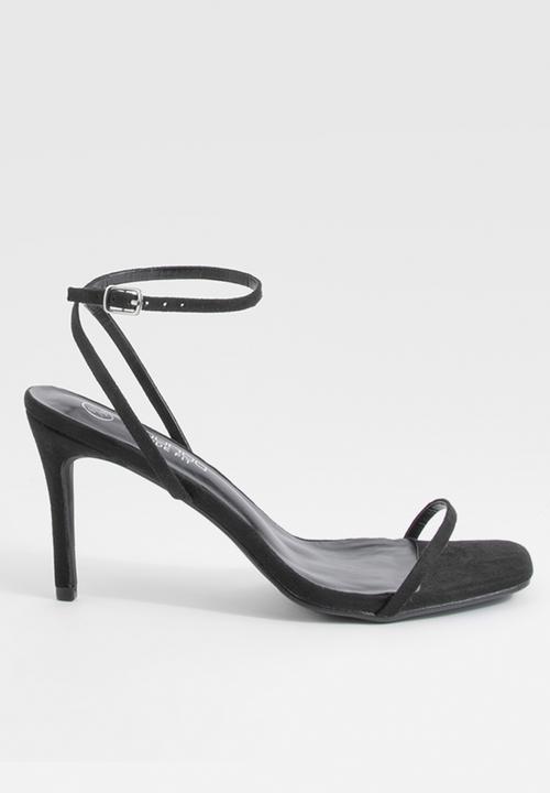 boohoo - Wide fit barely there low stiletto heels - black