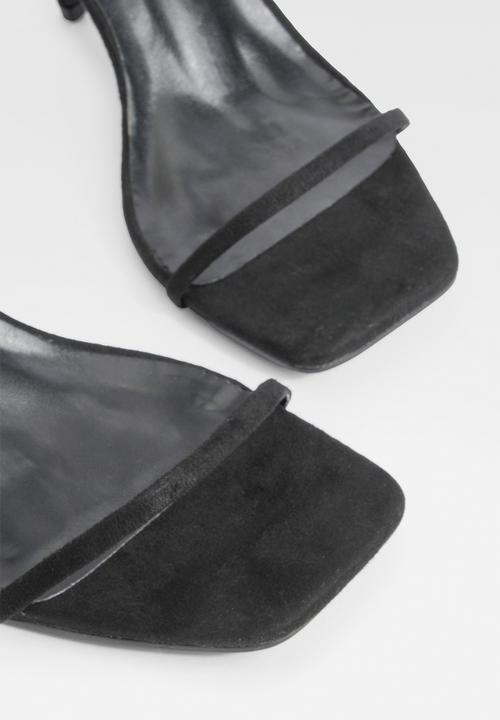 boohoo - Wide fit barely there low stiletto heels - black
