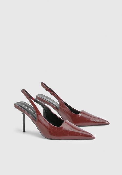 boohoo - Slingback extreme point court shoes - dark red