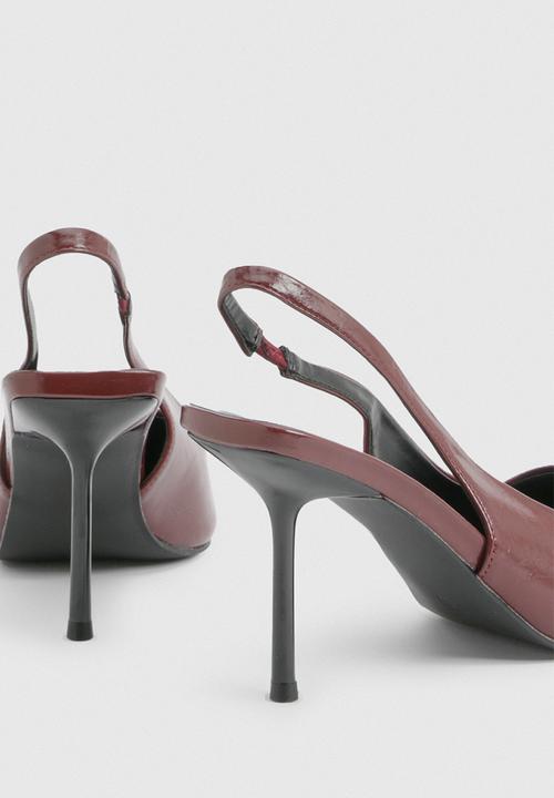 boohoo - Slingback extreme point court shoes - dark red