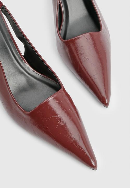 boohoo - Slingback extreme point court shoes - dark red