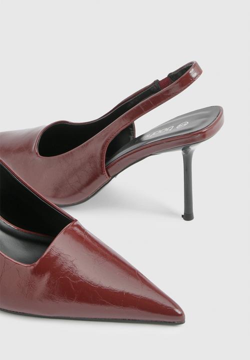 boohoo - Slingback extreme point court shoes - dark red