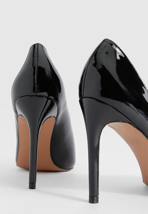 boohoo - Wide fit pointed toe stiletto court heel - black