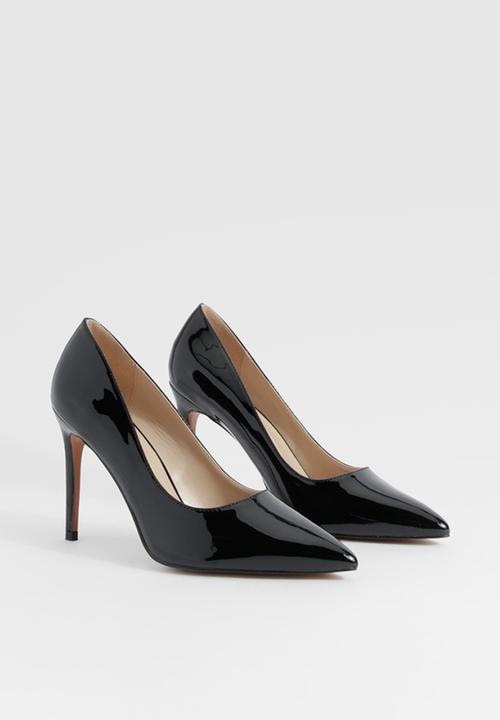 boohoo - Wide fit pointed toe stiletto court heel - black