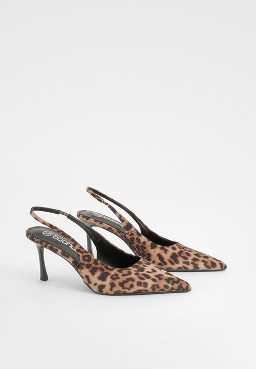 boohoo - Leopard slingback court heels - leopard