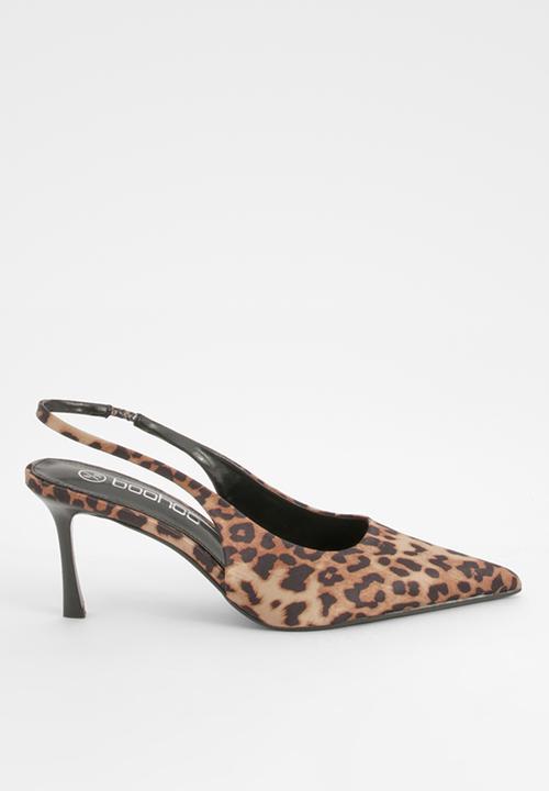 boohoo - Leopard slingback court heels - leopard