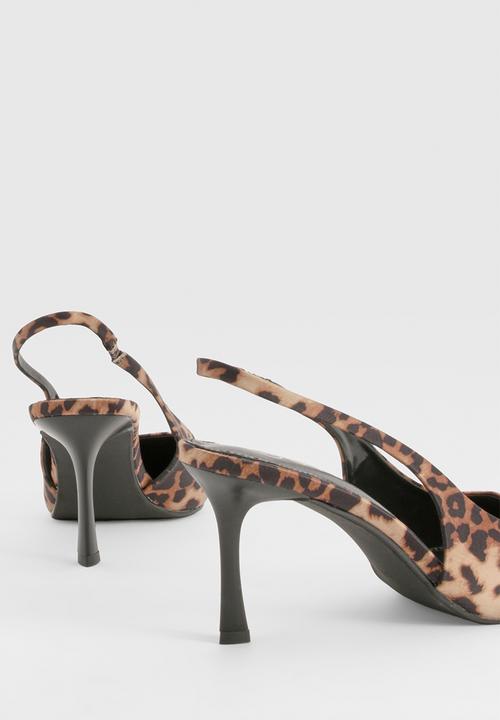 boohoo - Leopard slingback court heels - leopard