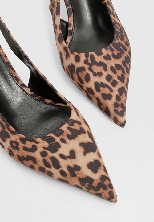 boohoo - Leopard slingback court heels - leopard