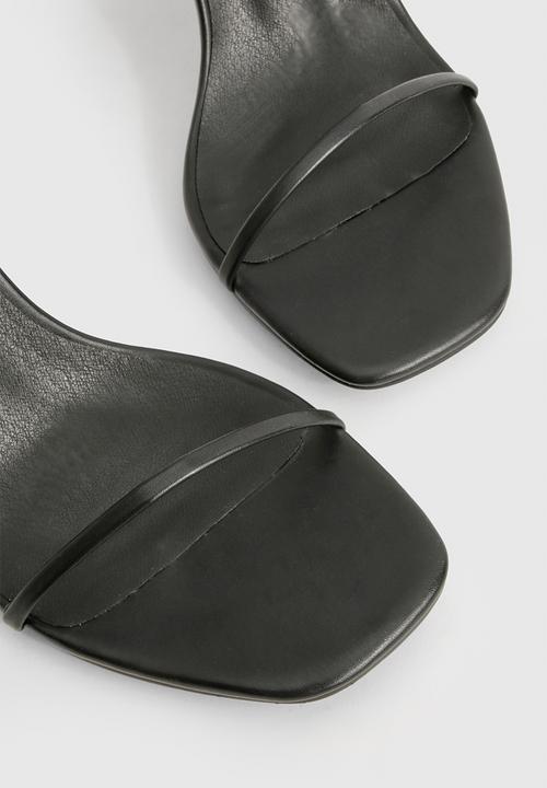 boohoo - Wide fit barely there low stiletto heels - black