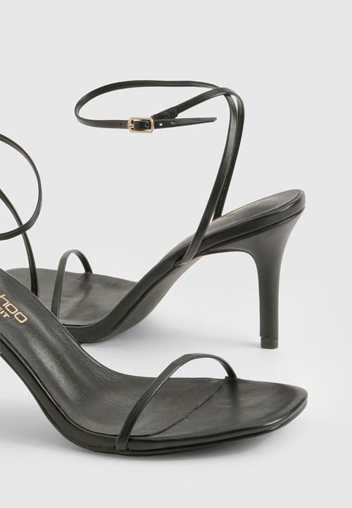 boohoo - Wide fit barely there low stiletto heels - black