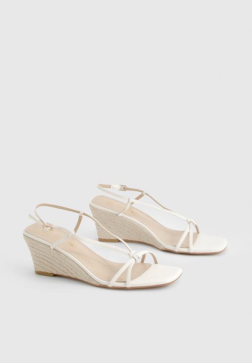 boohoo - Strappy barely there wedges - white