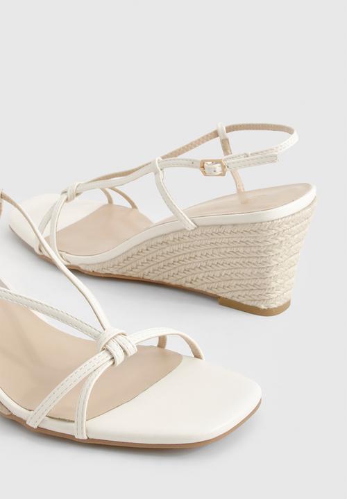 boohoo - Strappy barely there wedges - white