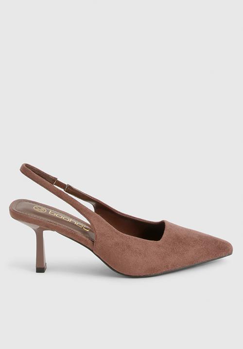 boohoo - Low stiletto slingback court shoe - chocolate