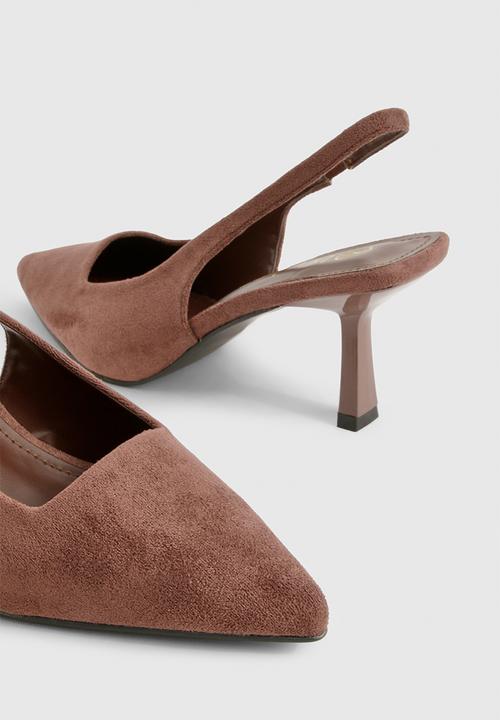 boohoo - Low stiletto slingback court shoe - chocolate