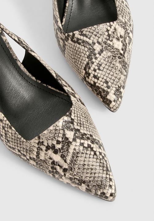 boohoo - Low stiletto slingback court shoe - snake