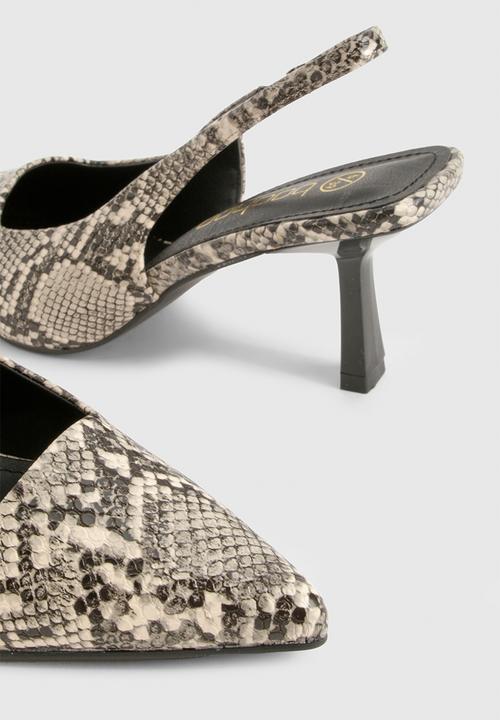 boohoo - Low stiletto slingback court shoe - snake
