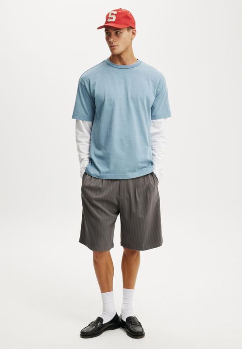 Cotton On - Box Fit T-shirt - Chalk Blue Wash