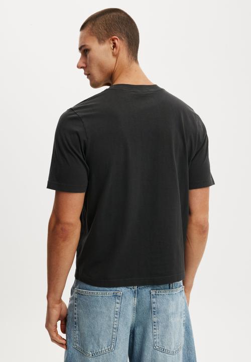 Cotton On - Cropped Fit Music T-Shirt - Lcn Bra Washed Black/Rolling Stones - Chrom