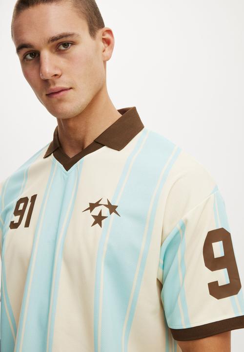 Cotton On - Cropped Sports Jersey - Creampuff White/Young Blue 24