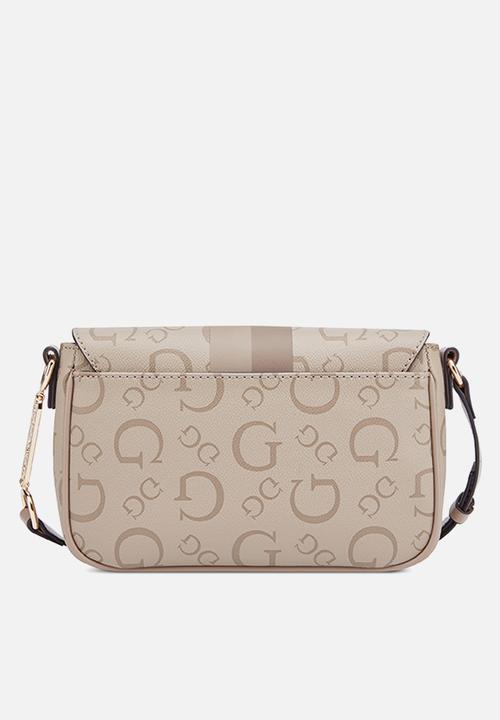 GUESS - Wester  flap crossbody bag- taupe