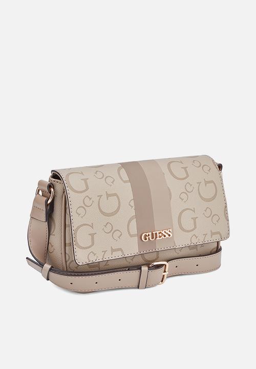 GUESS - Wester  flap crossbody bag- taupe