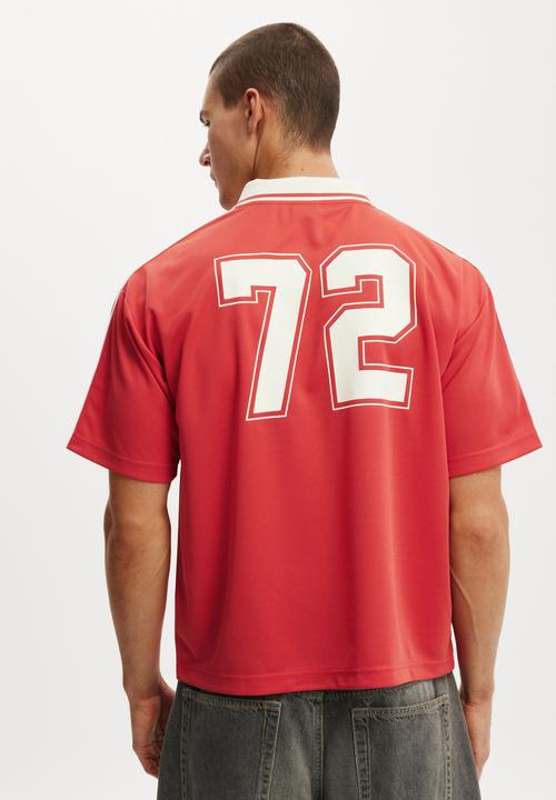 Cotton On - Cropped Sports Jersey - Soft Red/Soft Red/Creampuff 72 East