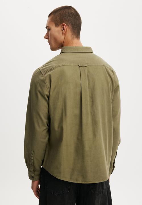 Lewis Long Sleeve Shirt - Washed Khaki