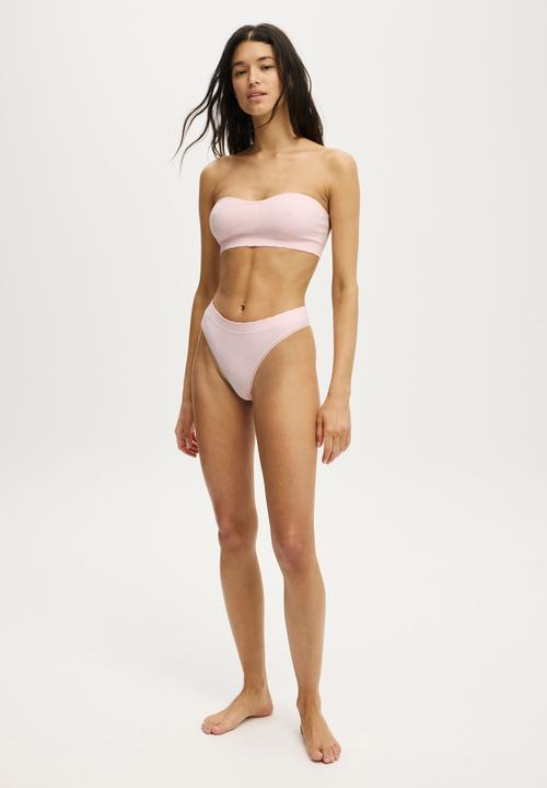 Cotton On - Seamless High Cut G String Brief - Pink Kiss Texture