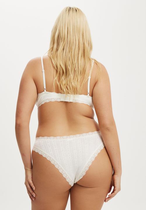 Cotton On - Organic Cotton Lace Cheeky Brief - Butterscotch Marle