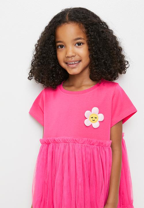 Pop Candy - Tee dress with tulle gypsy skirt - cerise pink