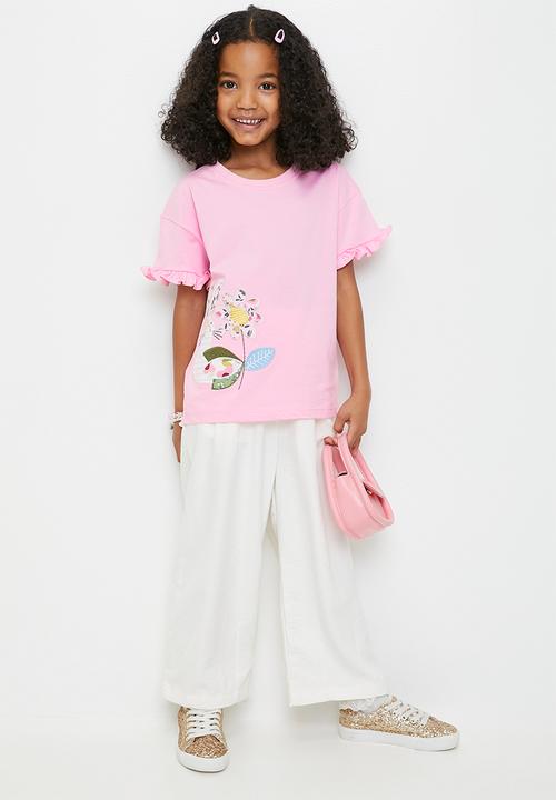 Pop Candy - Frilled sleeve tee - pink