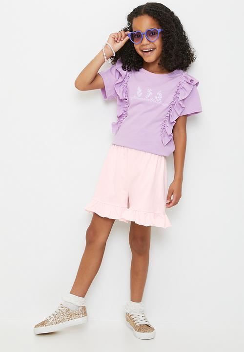 Pop Candy - Frilled hem shorts - pink