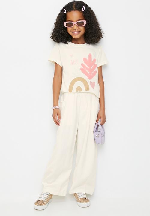 Pop Candy - Barrel leg pants - white