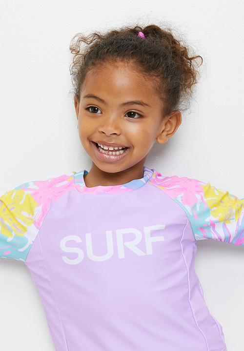 Pop Candy - Crop rash vest - lilac/tropical