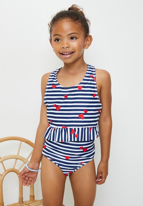 Pop Candy - Stripe 2 Piece bikini set - blue stripes/cherries