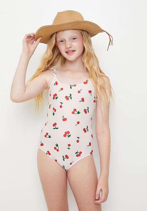 Pop Candy - Cherry aop swimsuit - cream
