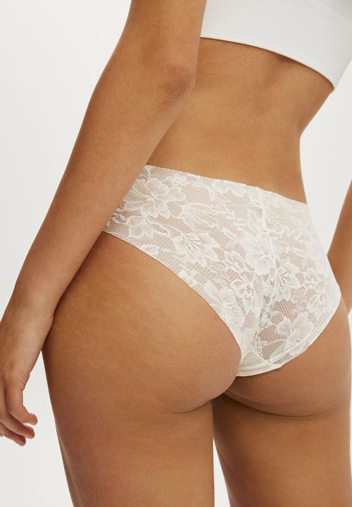 Cotton On - Invisible Lace Bikini Brief - Coconut Milk
