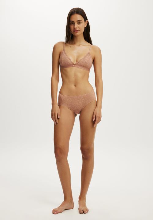 Cotton On - Invisible Lace Boyleg Brief - Maple Sugar