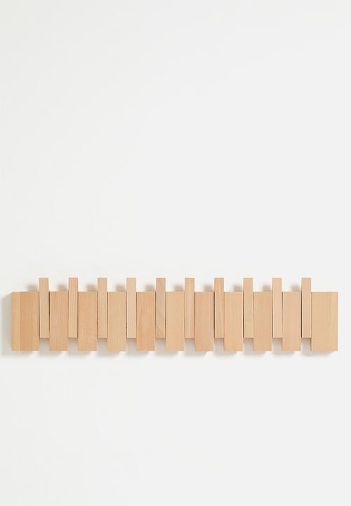 Maisonware - 10 hooks Wall mounted Wood - neutral