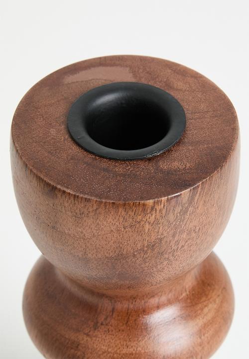 H&S - Cera dinner candle holder set of 2 - natural