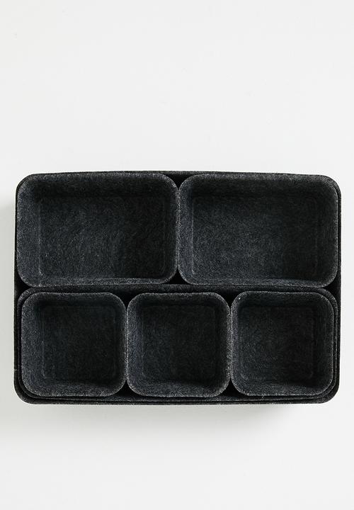 Nico nested storage set - charcoal