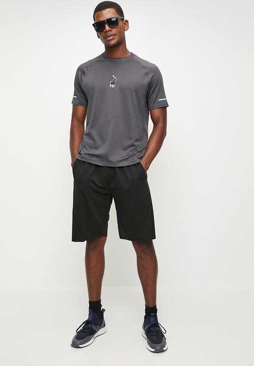 POLO - MELUSI  SPORT SS RUNNING TEE - CHARCOAL
