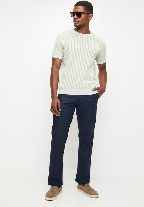 POLO - EMMANUEL  LINEN PANT - NAVY