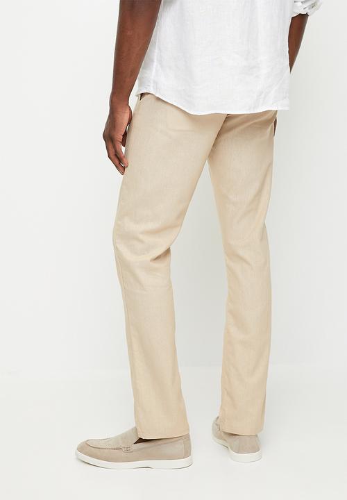 POLO - EMMANUEL  LINEN PANT - STONE